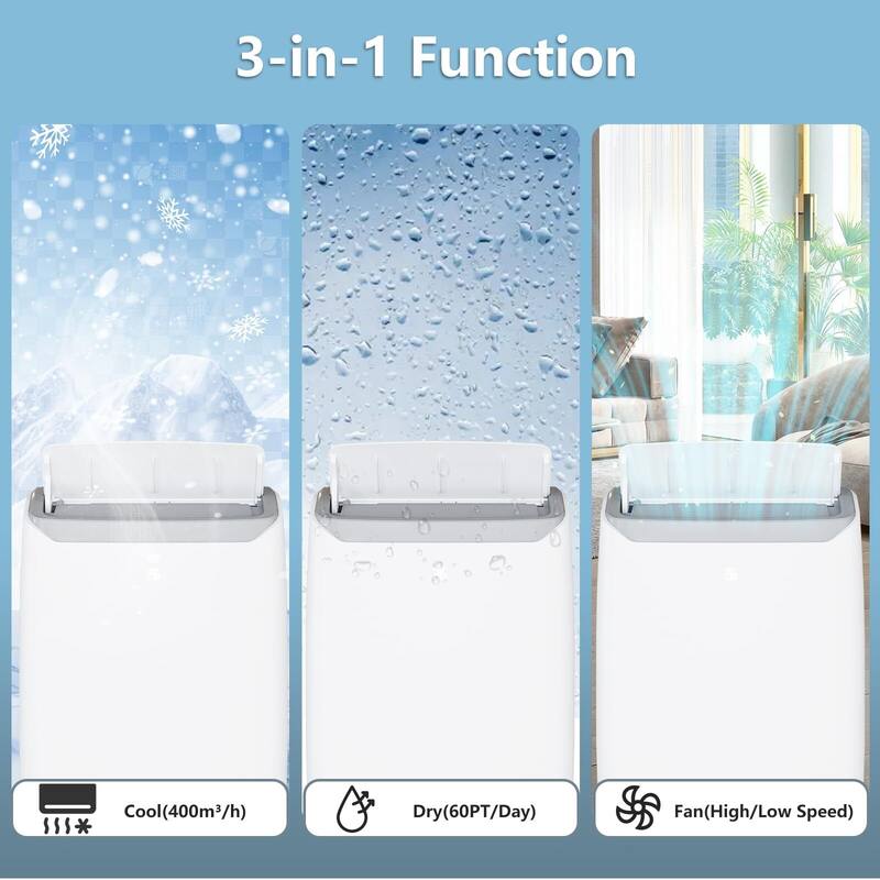 Portable Air Conditioner - Cools Rooms up to 550 Sq.ft, Quiet Operation, Air Conditioner whit LED Display, Remote Control