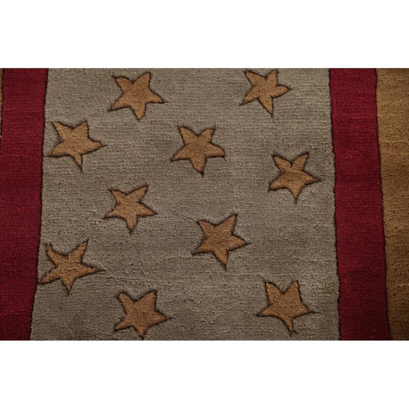 Checkered Gabbeh Oriental Area Rug Hand-Tufted Wool Carpet - 5'0" x 8'0"