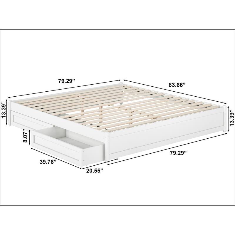 Barcelona Panel Platform Bed with Storage Drawers