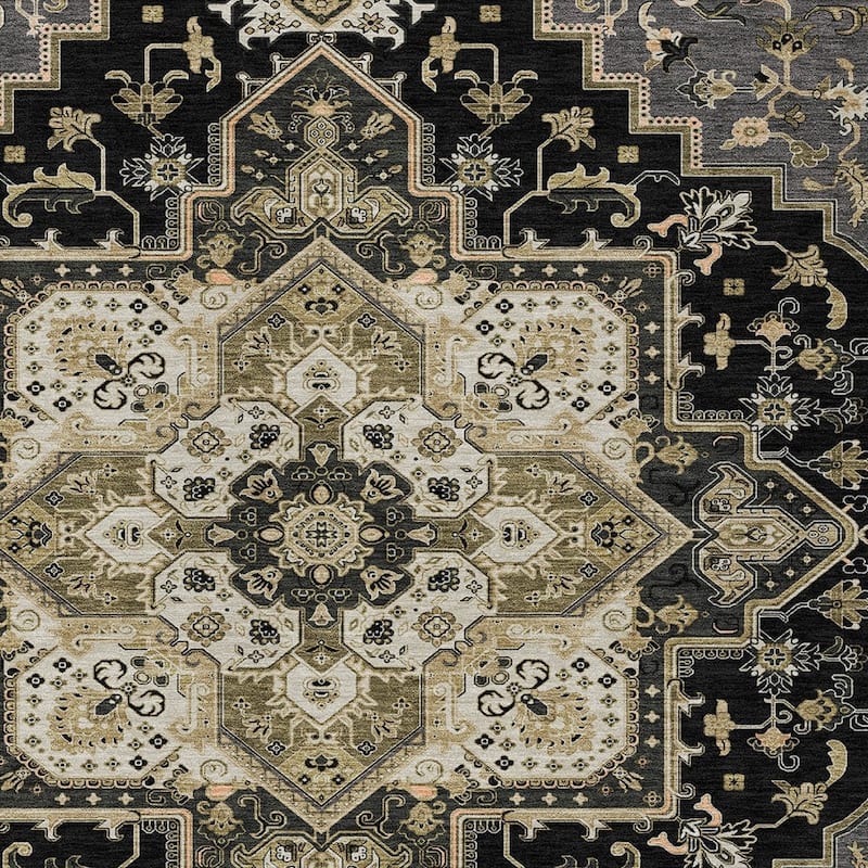 HomeRoots Oriental Traditional Rectangle Outdoor Rug