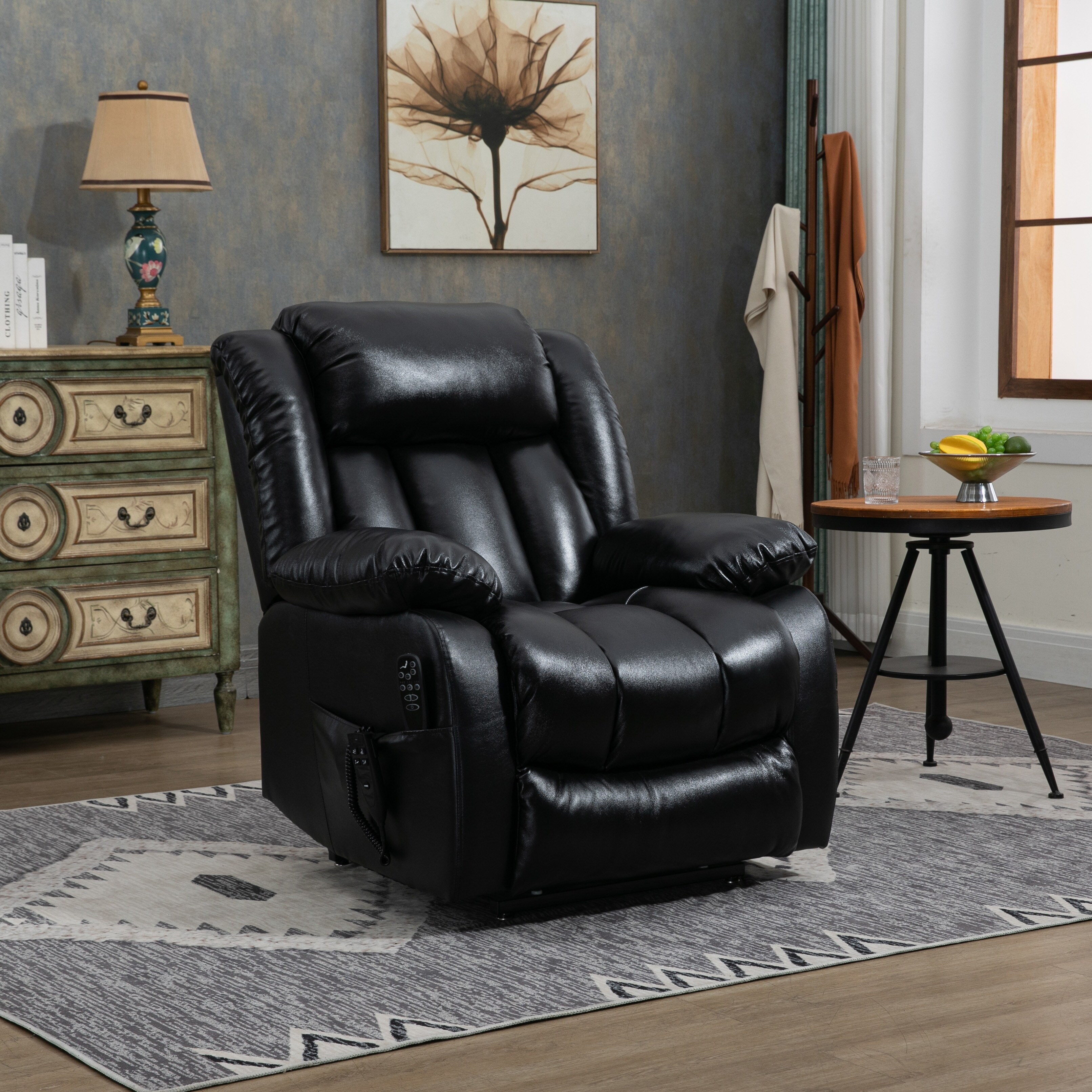 Black leather lift chair online