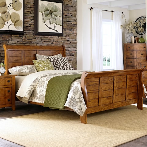 Copper Grove Epper Aged Oak California King Sleigh Bed