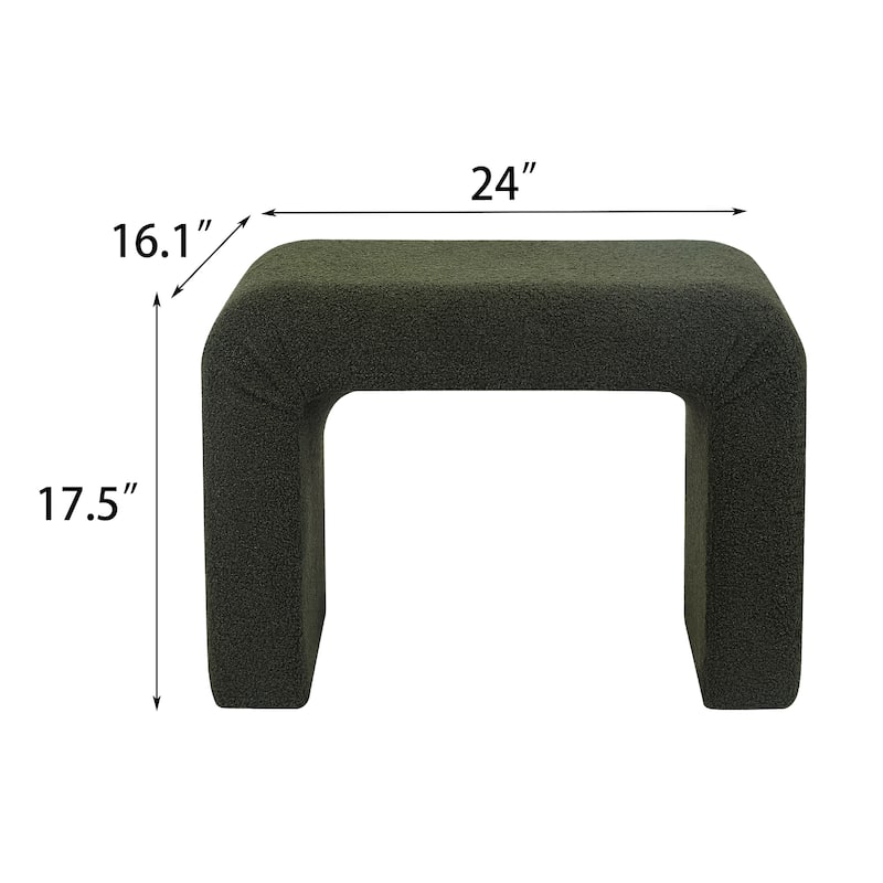Adeco Velvet Footrest Ottoman for Living Room Bedroom