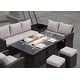 preview thumbnail 5 of 3, 7-Piece Outdoor Sofa with Aluminium table top Fire Pit Set