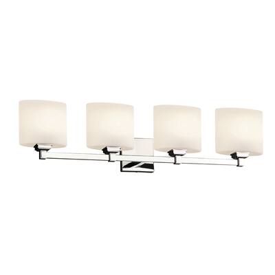 Justice Design Fusion Regency 4-Light Bath Bar, Opal Oval Shade