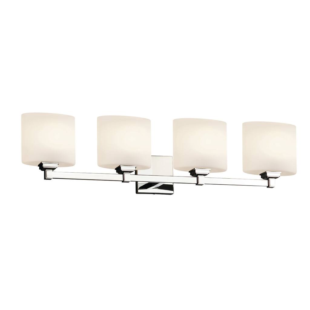Justice Design Fusion Regency 4-Light Bath Bar, Opal Oval Shade