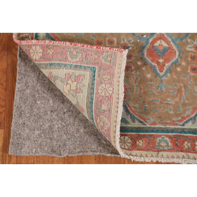 Hand Knotted Oriental 100% Wool Carpet Traditional Medallion Brown Tabriz Area Rug - 4' 9'' X 3' 0''