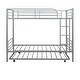 preview thumbnail 7 of 16, Contemporary Twin-Over-Twin Metal Bunk Bed With Trundle,Can be Divided into two beds,No Box Spring needed