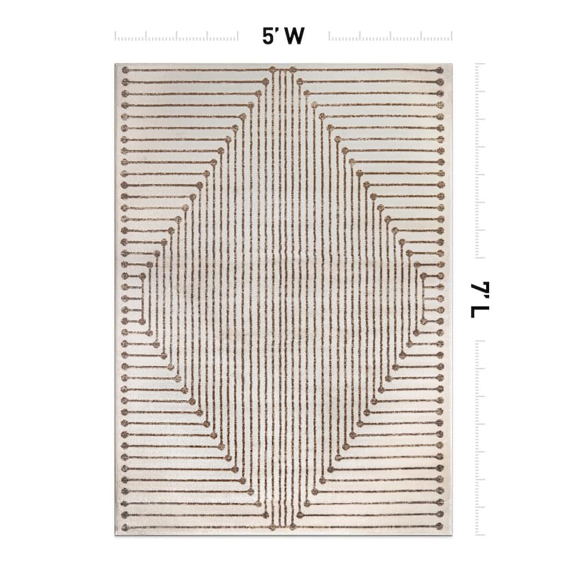 Modern Geometric Durable Area Rug, Pet Friendly for Any Room