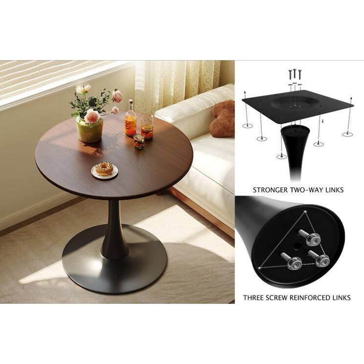 Modern Round Dining Table, 31.5" Kitchen Dining Room Furniture