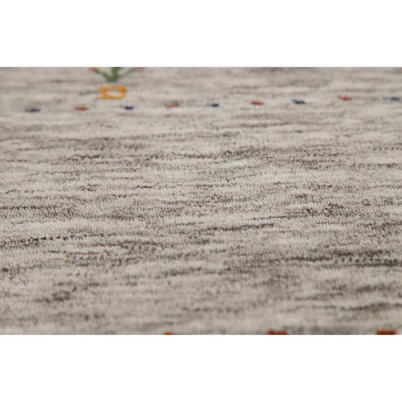 Hand Knotted Oriental 100% Wool Carpet Tribal Animal Pictorial Beige & Ivories Gabbeh Area Rug - 6' 0'' X 4' 1''