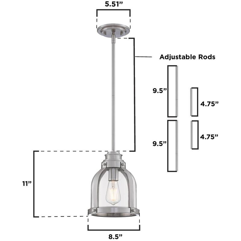 Westinghouse Lighting Cindy One-Light Brushed Nickel Indoor Mini Pendant - 1-Light