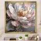preview thumbnail 8 of 8, Designart "Marble Pink Gold Peony Flower Iii" Floral Peony Framed Wall Art Prints 16 in. wide x 16 in. high - Gold