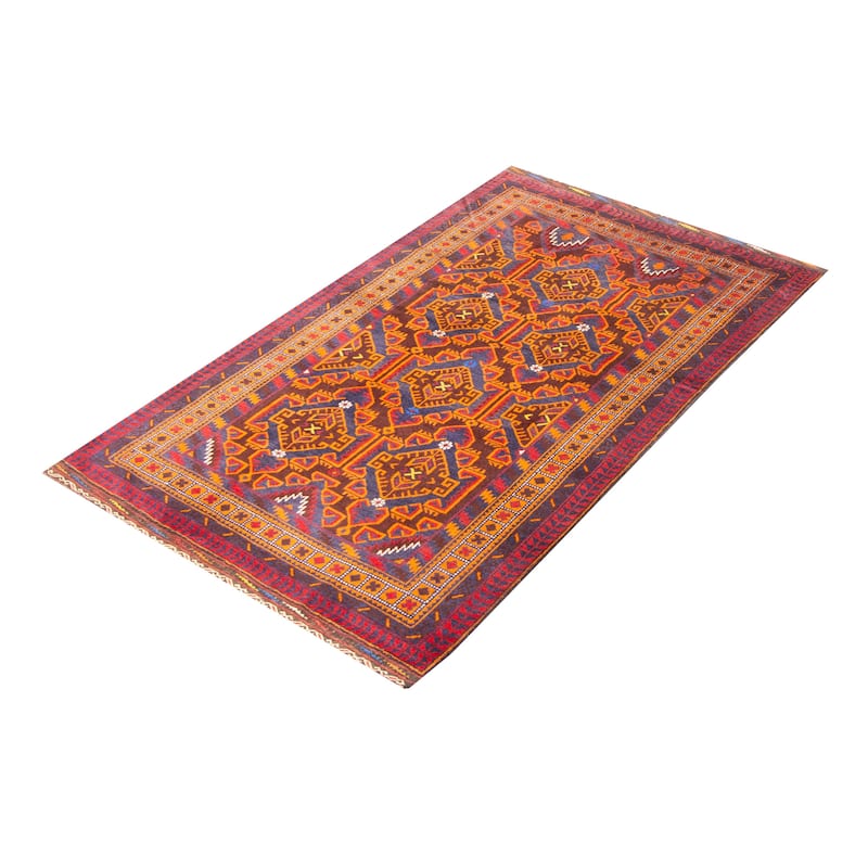 ECARPETGALLERY Hand-knotted Teimani Navy Wool Rug - 3'10 x 6'9