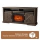 preview thumbnail 21 of 37, 68" Farmhouse Sliding Barn Door Fireplace TV Stands Console Table with 23" Electric Fireplace