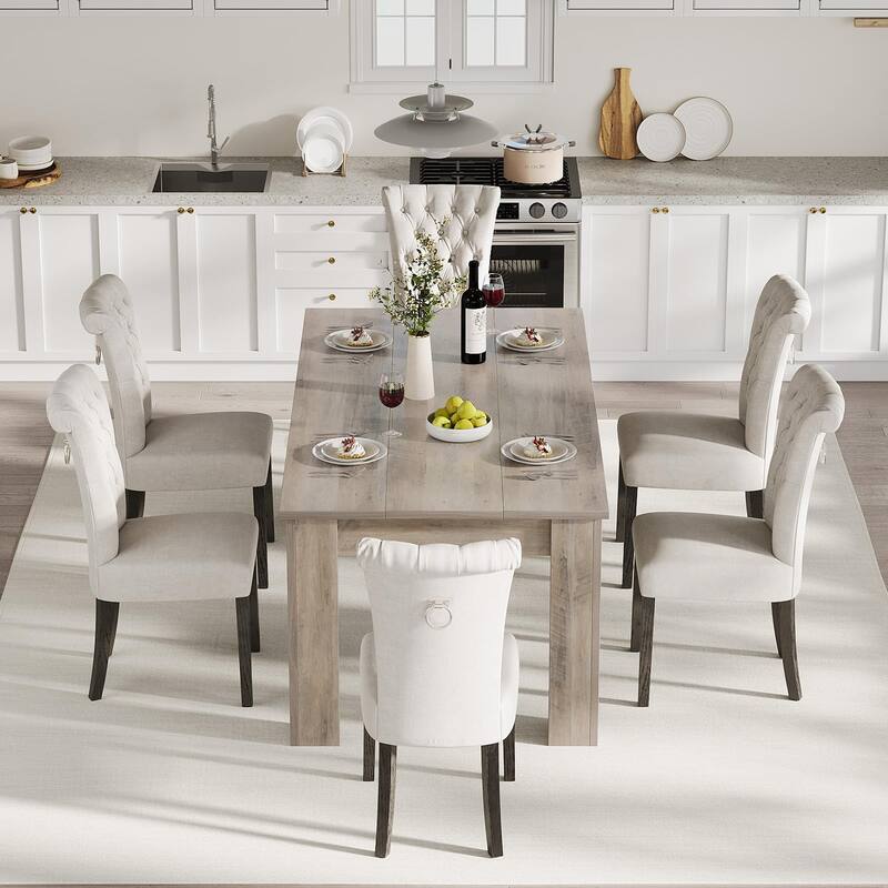 63 Inch Dining Table, Rectangular Dining Table for Kitchen
