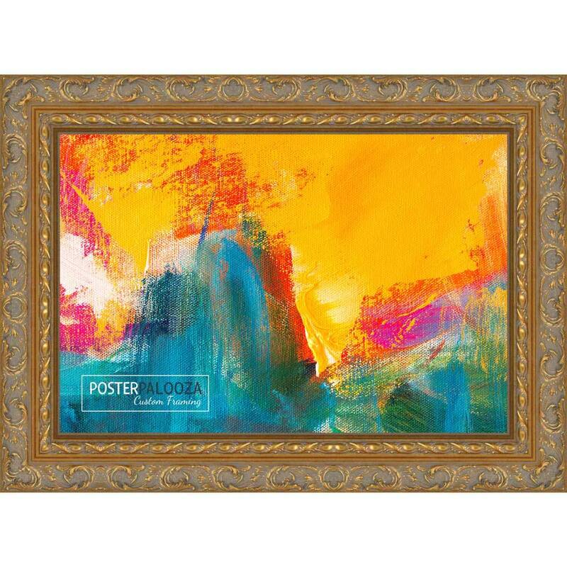 5x7 Traditional Antique Gold Complete Wood Picture Frame with UV Acrylic, Foam Board Backing, & Hardware