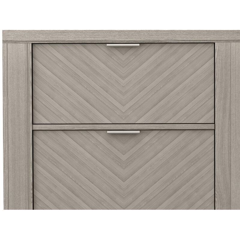 2 Drawer Nightstand with Ash Veneers, Transitional Design