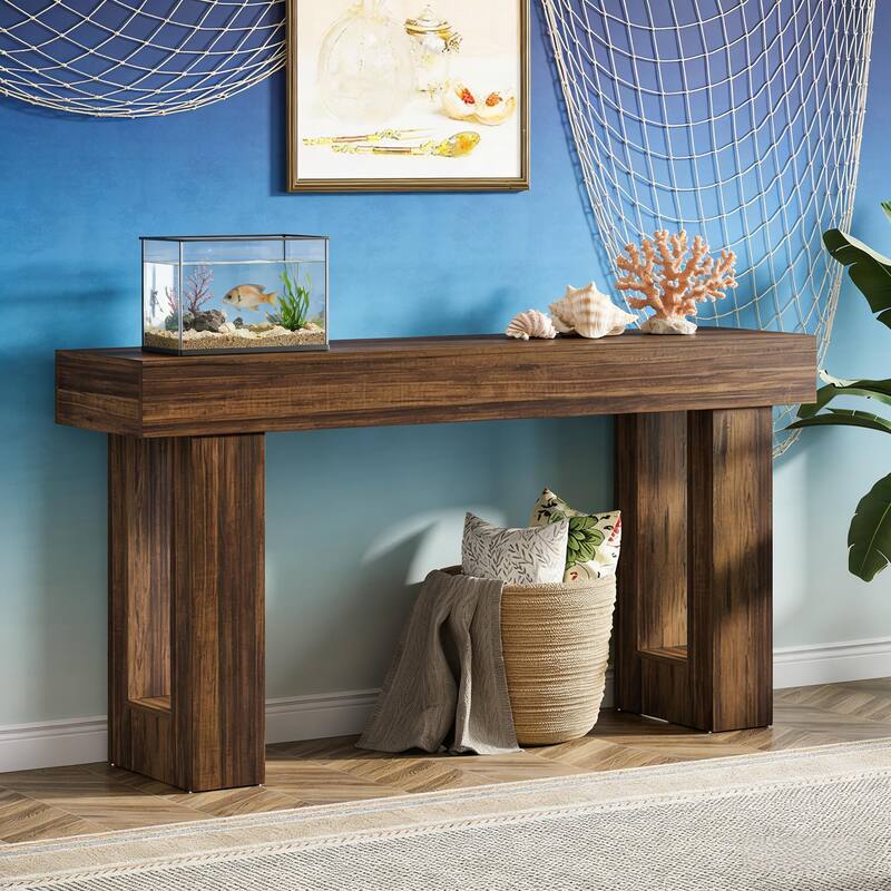 Wooden Entryway Country-Style Sofa Console Table