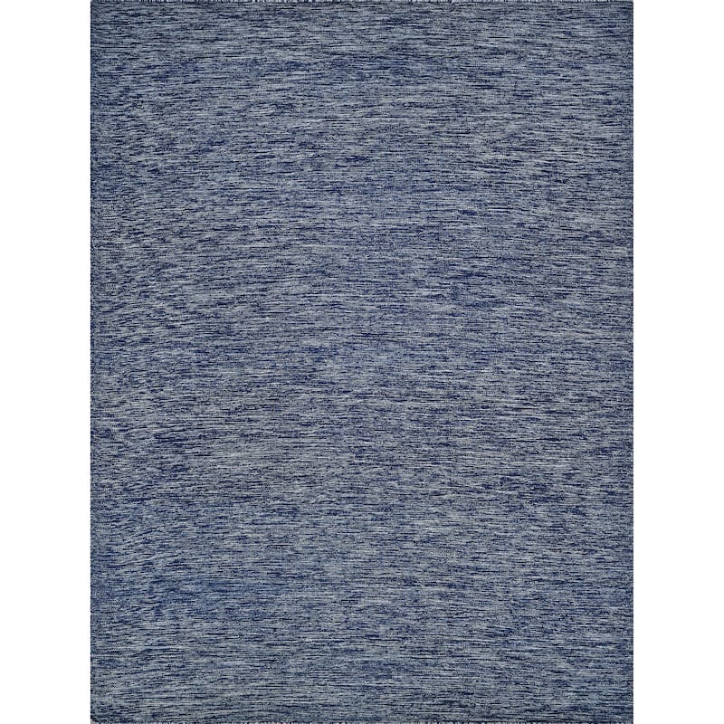 EXQUISITE RUGS Chelsea Flatweave New Zealand Wool Navy Area Rug.
