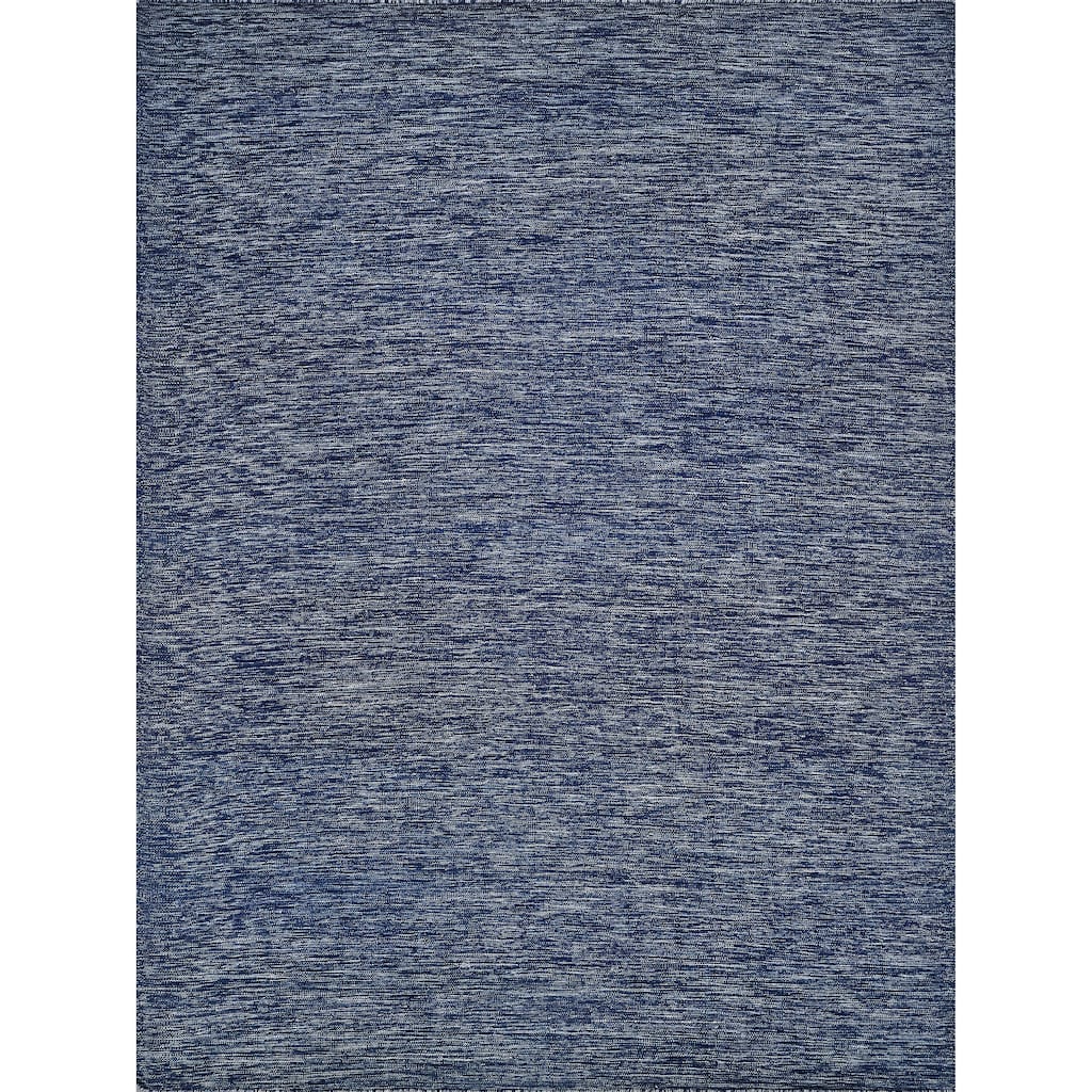 EXQUISITE RUGS Chelsea Flatweave New Zealand Wool Navy Area Rug.