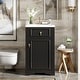 preview thumbnail 4 of 139, GDFStudio - Lisa 20" Freestanding Bathroom Vanity with Ceramic Sink, Soft-Close Door & Storage Rack