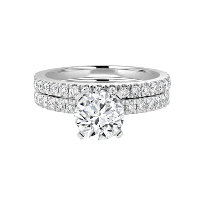 Auriya 14k-White Gold Lab Grown Round Diamond Bridal-Ring-Set 1.75 ct. tw. (E-F VS)