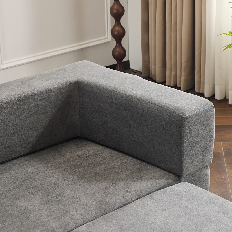79.14" Ebern Designs Convertible Sectional Sofa Couch with 3 Ottomans