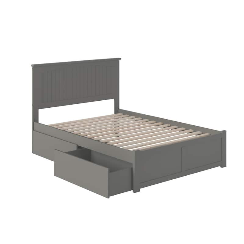 Platform Bed - Storage Bed with Flat Panel Footboard & USB Charger