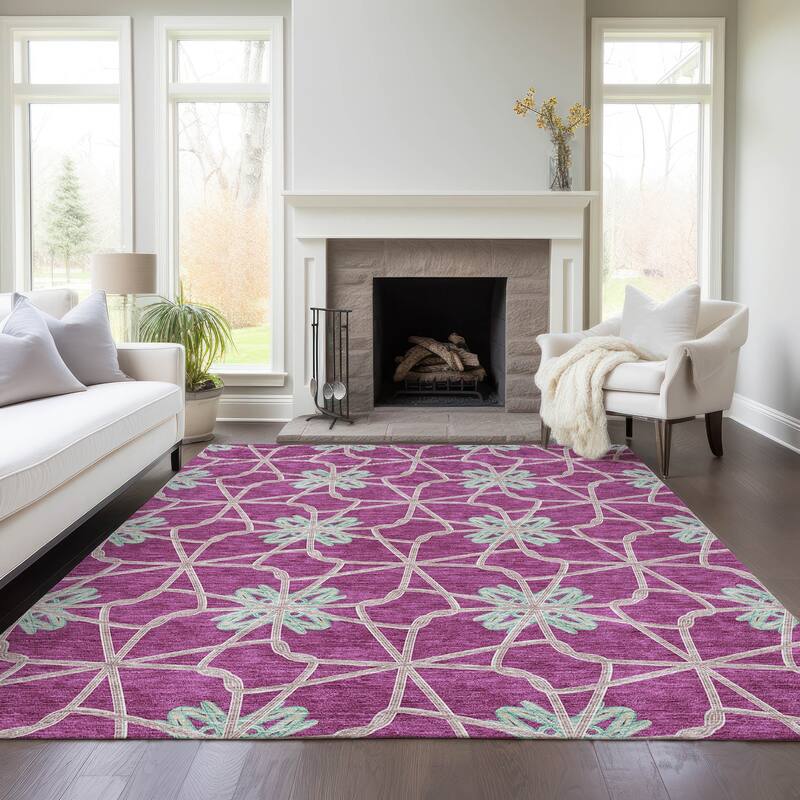 Machine Washable Indoor/ Outdoor Chantille Contempoary Whimsy Rug