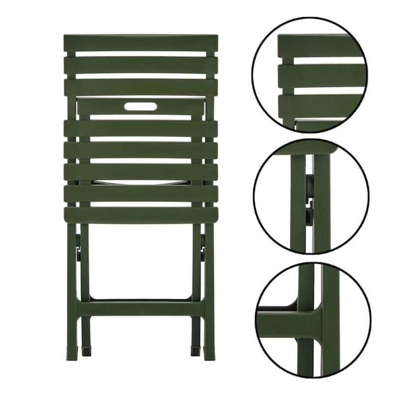Outdoor Folding Chair Set of 2 Space-Saving UV Resistant Patio Seating