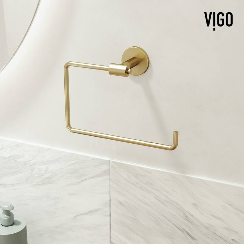 VIGO Elan 4-Piece Bathroom Hardware Accessory Set with 24 in. Towel Bar, Toilet Paper Holder, Hand Towel Holder, Hook