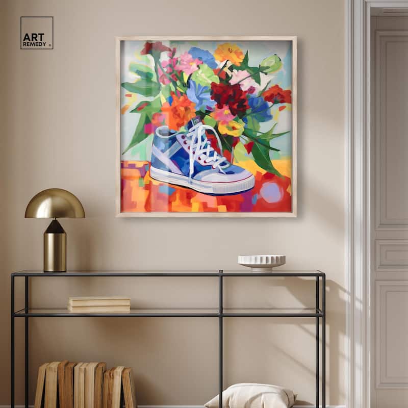 Colorful Sneaker Bouquet Shadowbox by Art Remedy