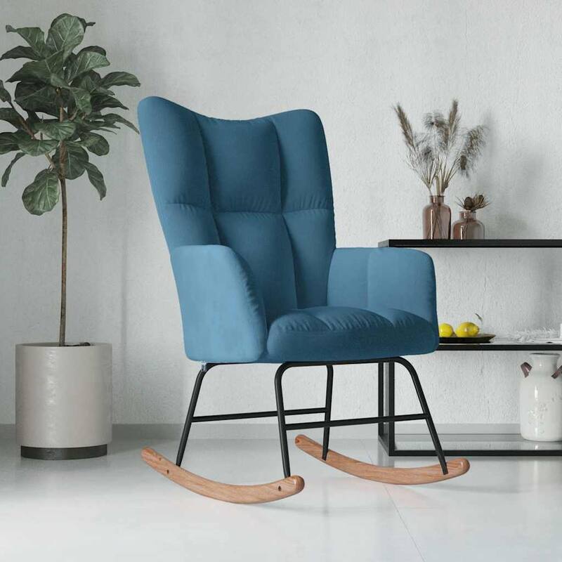 vidaXL Rocking Chair Accent Side Chair Padded Seat for Living Room Velvet