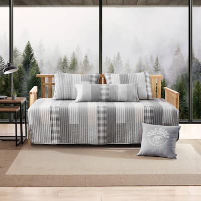 Eddie Bauer Fairview Grey Cotton 4 Piece Daybed Cover Set