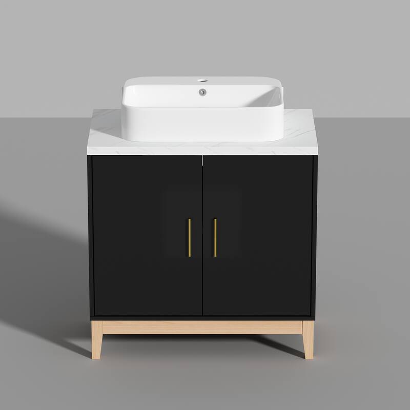 Lacquer Finish Single Vanity for Stylish Bathrooms Bathroom Vanity