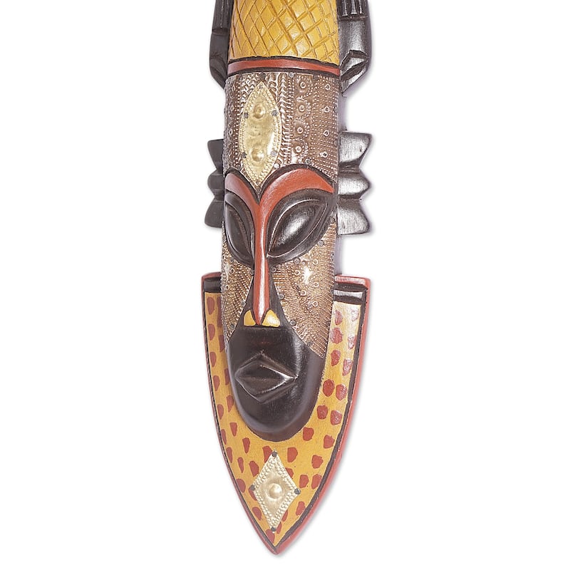 Novica Handmade Noble King African Wood Mask