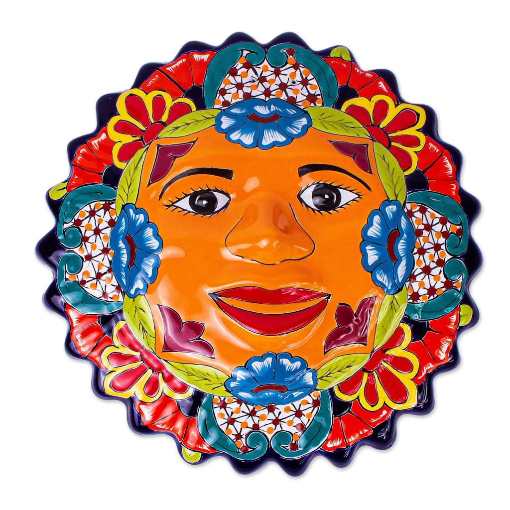 Novica Handmade Sunshine Ceramic Wall Plaque