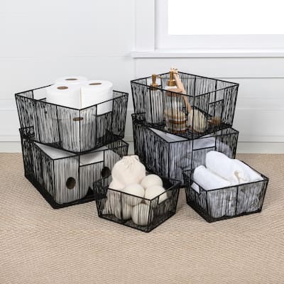 Happimess Sutton Set of 6 Handmade Wire Nesting Storage Baskets