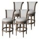 preview thumbnail 1 of 0, Maven Lane 31" Pullman Swivel Bar Height Kitchen Stool Set of 4 - Fabric Reclaimed Oak