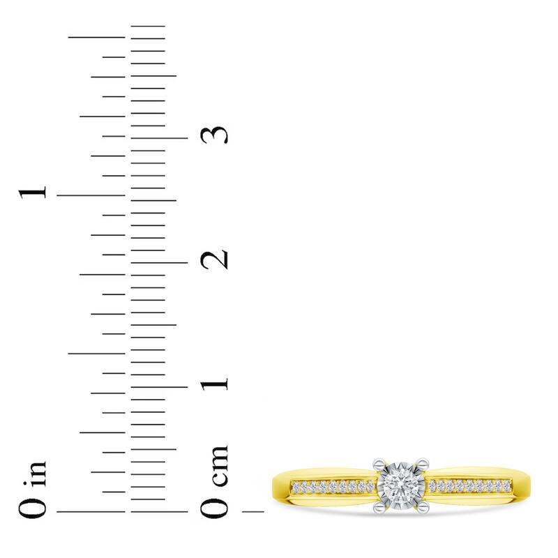 1/10ct TDW Solitaire Diamond Ring in 10K yellow Gold for Women