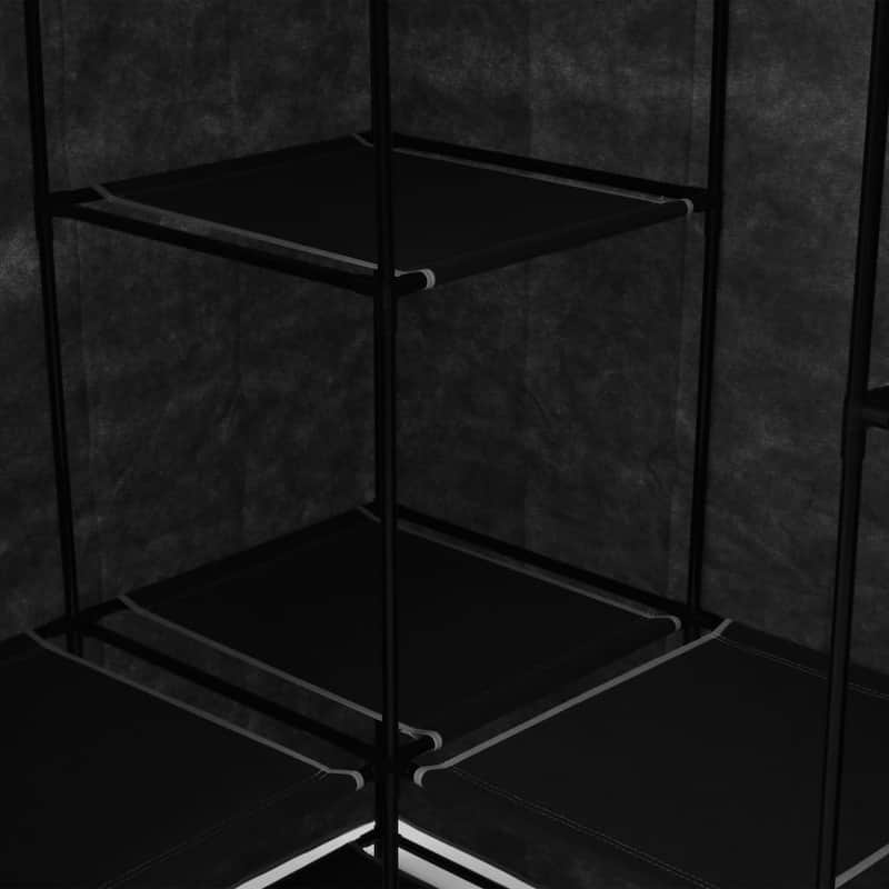 vidaXL Closet Corner Wardrobe Bedroom Closet Freestanding Clothing Rack Rail - 51.2" x 34.3" x 66.5"