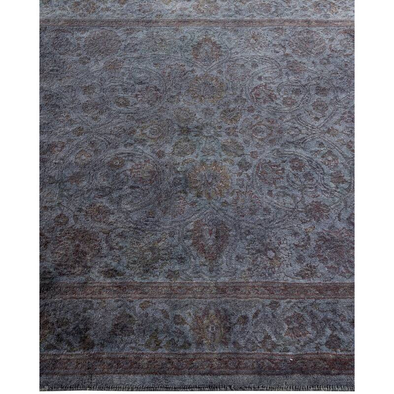 Overton Hand Knotted Wool Vintage Inspired Modern Contemporary Overdyed Gray Area Rug - 3' 2" x 5' 2"