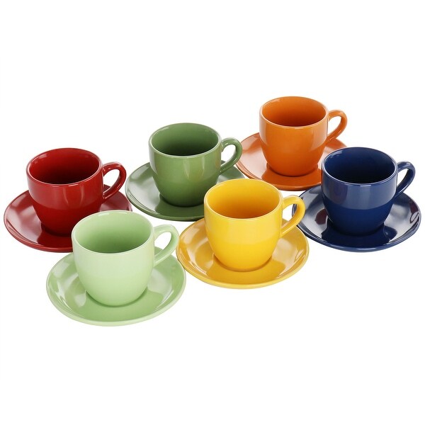 Gibson Home Color Cafe 13 Piece Espresso Cup and Saucer Set with