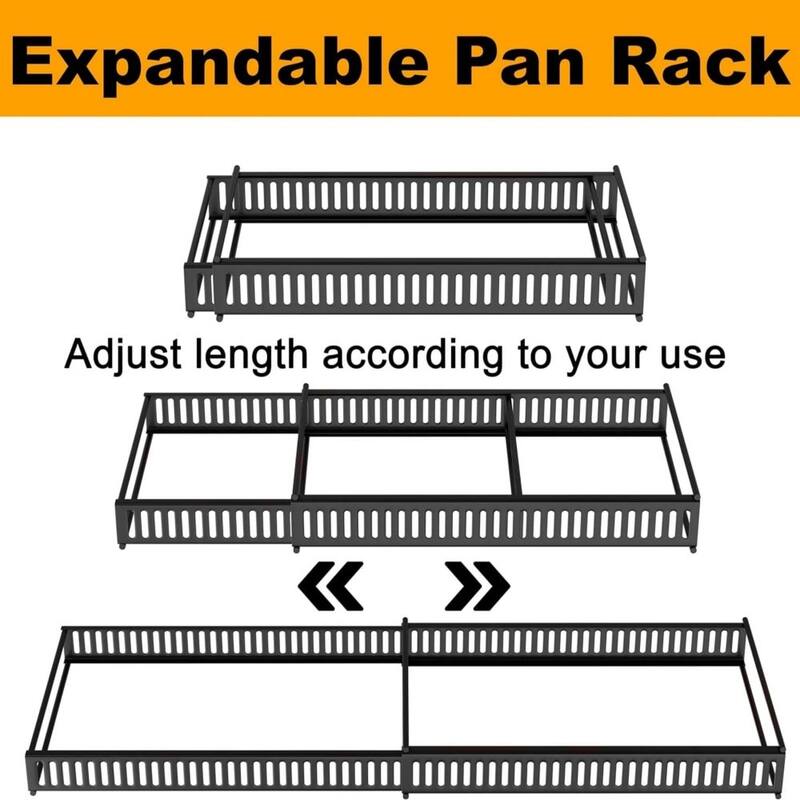 Adjustable Expandable Pot Lid Organizer, Space-Saving Cabinet Rack