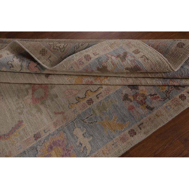 Transitional Oushak Turkish Area Rug Hand-Knotted Wool Carpet - 5'0"x 7'11"