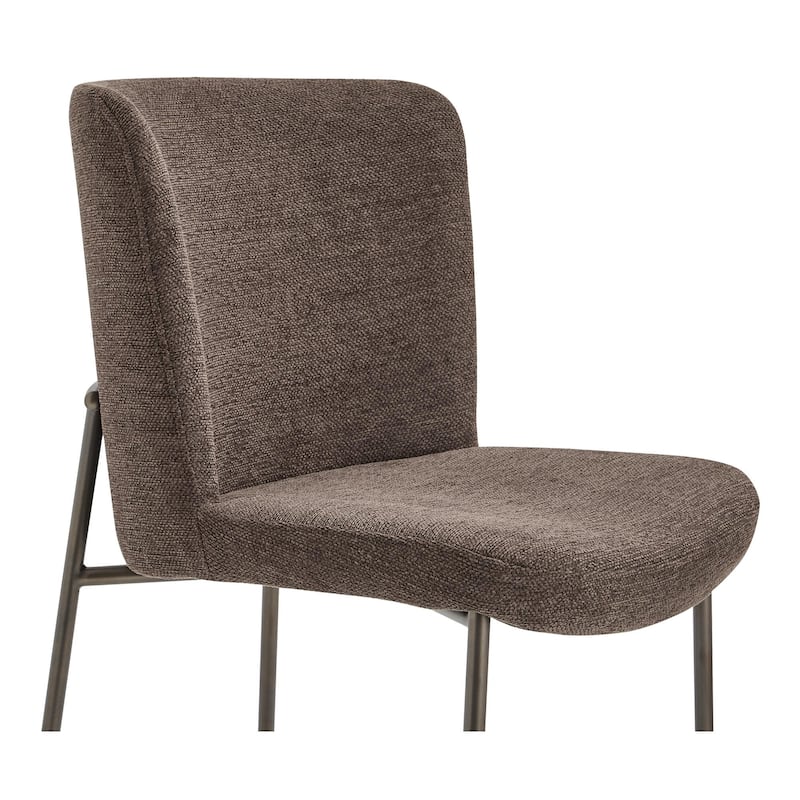 NADAAL STUDIOS Amaris, Upholstered Dining Chair With Blackened Bronze Metal Frame - 21.7"W x23.8"D x33.5"H