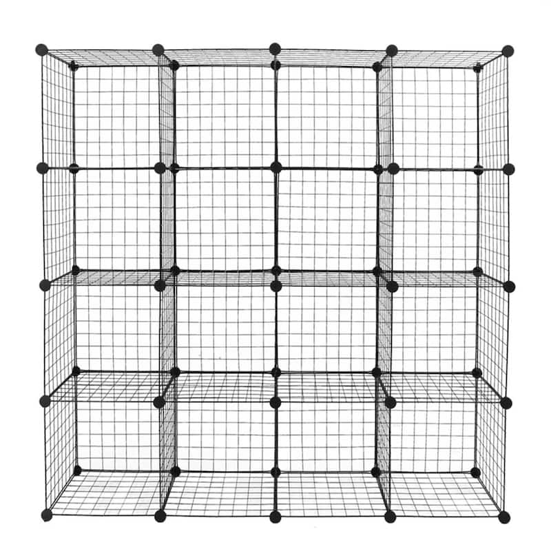 16 Cube Wire Grid Organizer,Multi Use DIY Bookcase