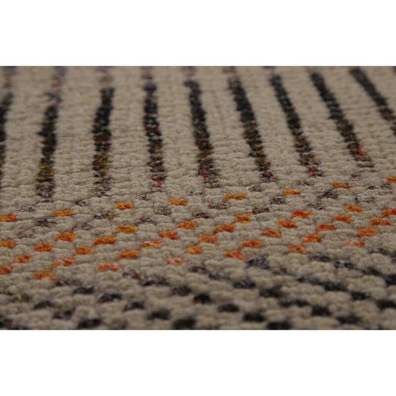 All-Over Geometric Moroccan Oriental Area Rug Handmade Wool Carpet - 4'10" x 7'11"