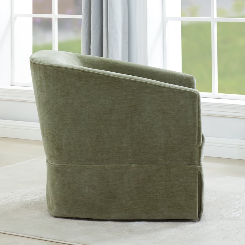 Elayne Skirted Fabric Swivel Accent Chair by Greyson Living